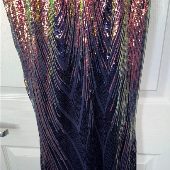 Multicolor Sequin Dress with Spaghetti Straps - Picture 13 of 16